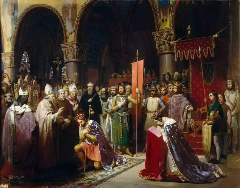 Mauzaisse, Jean-Baptiste: Louis VII. accepting standard of Saint Denis in 1147