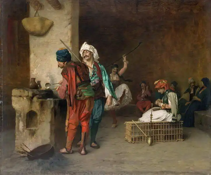 Gérôme, Jean-Léon: Cafe, Cairo (Casting bullets)