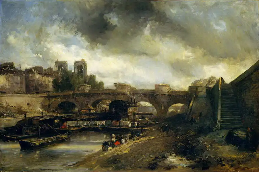 Jongkind, Johan: Bridge in Neuf