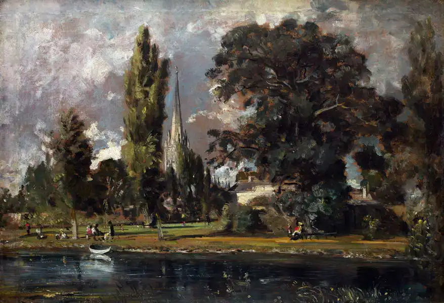 Constable, John: Salisbury Cathedral and Leadenhall from the River Avon