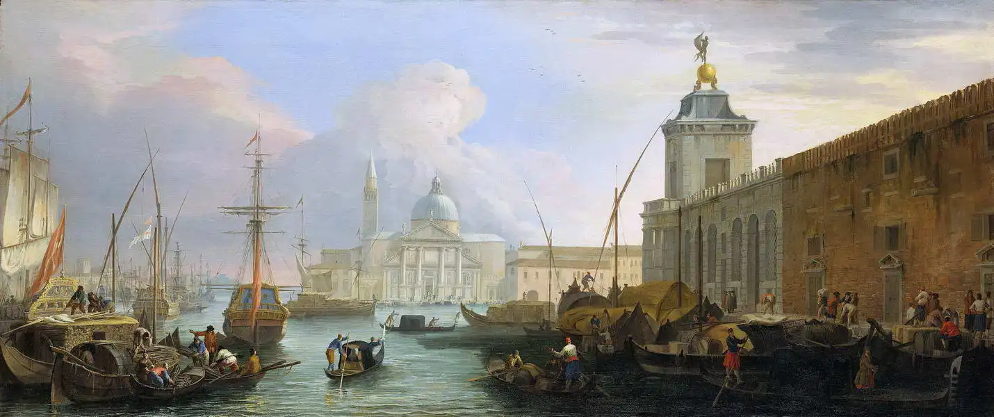 Carlevarijs, Luca: Bacino, Venice, Dogana and a distant view of the Isola di San Giorgio