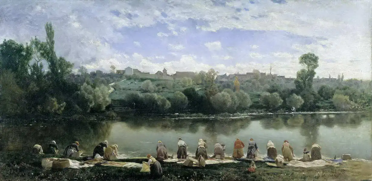 Ortega, Martin Rico: Washerwomen at the river Varenne