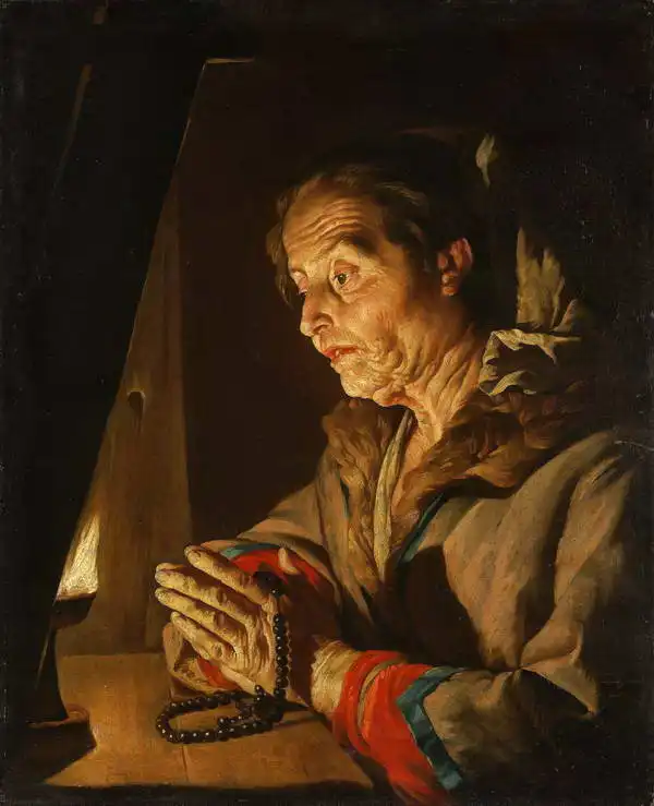 Stom, Matthias: Old woman in prayer