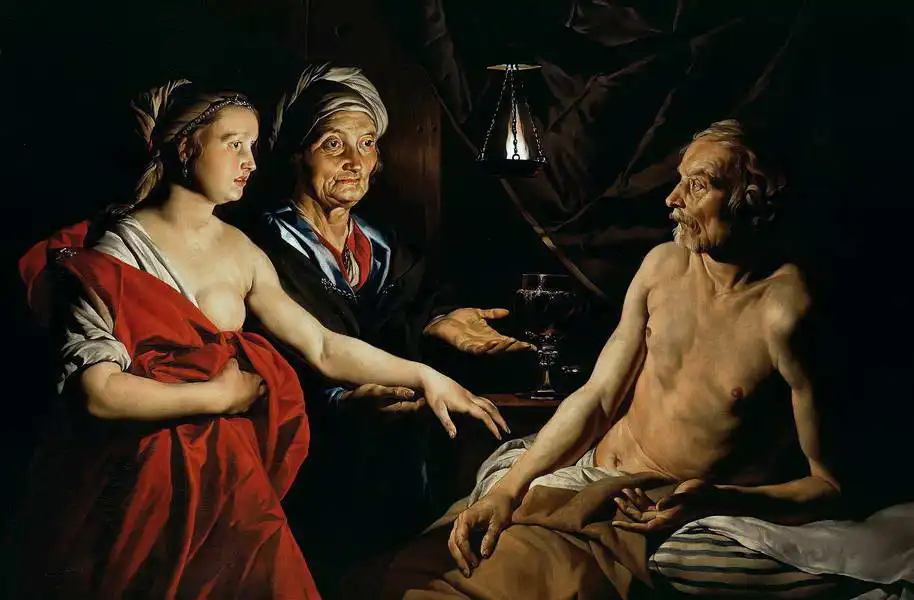 Stom, Matthias: Sarah leading Hagar to Abraham