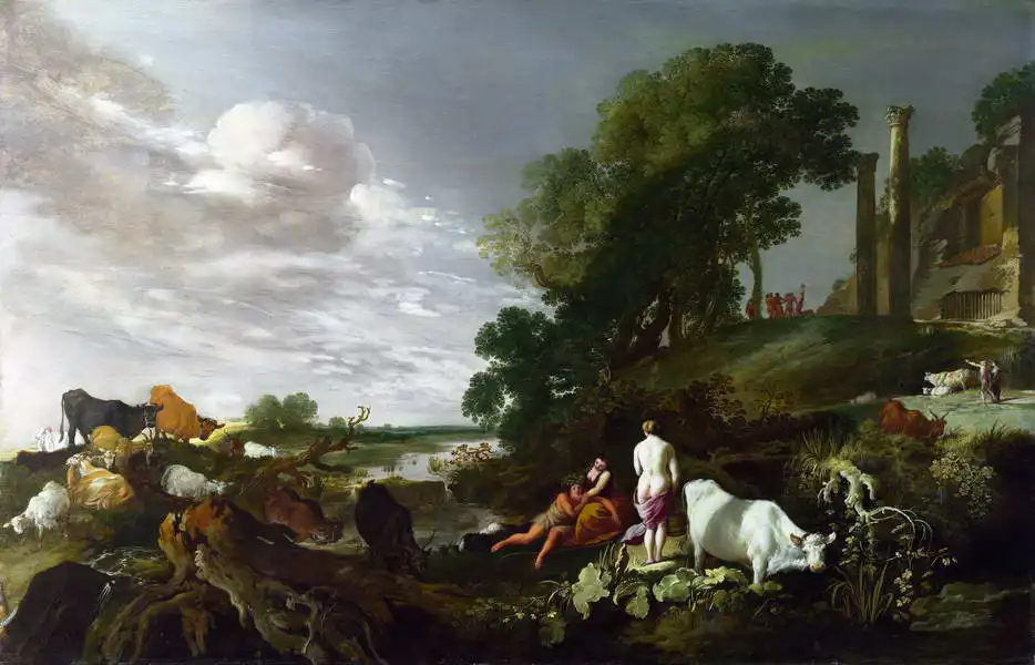 Uyttenbroeck, Moses van: Paisaje con figuras mitológicas