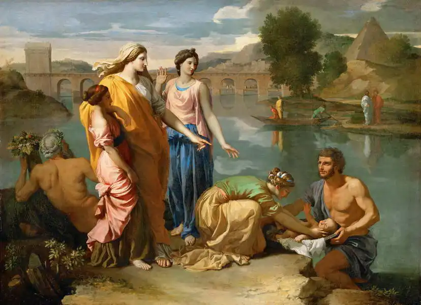 Poussin, Nicolas: Moses rescued from the water