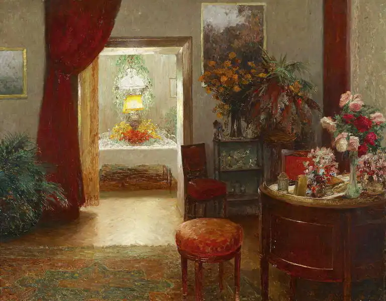 Wisinger-Florian, Olga: The interior with views of the festive table