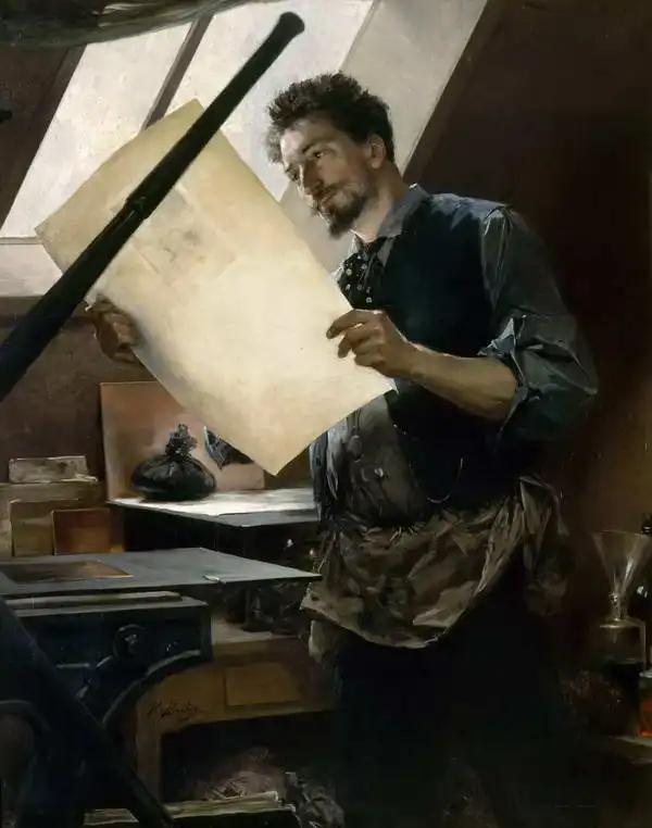Mathey, Paul: Félicien Rops in his studio