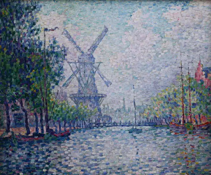 Signac, Paul: Mill on the canal in Rotterdam