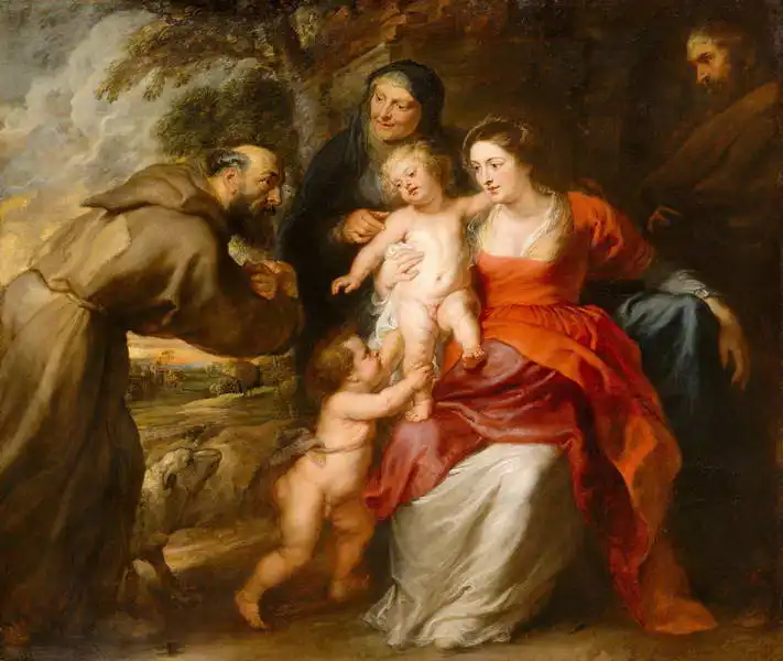 Rubens, Peter Paul: Holy Family with St. Francis and Anne and John the Baptist babes