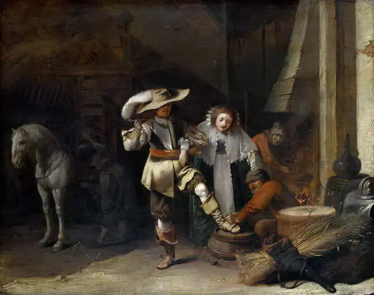 Quast, Pieter: Man and woman in stable