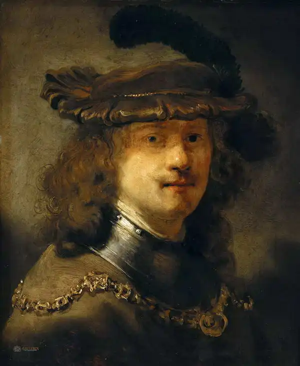 Rembrandt, van Rijn: Self-portrait with velvet beret and gold chain