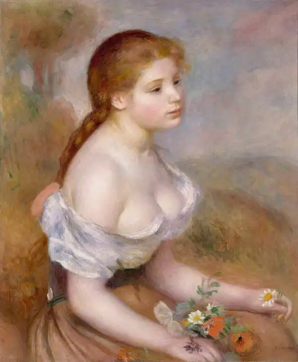 Renoir, Auguste: Young girl with daisies