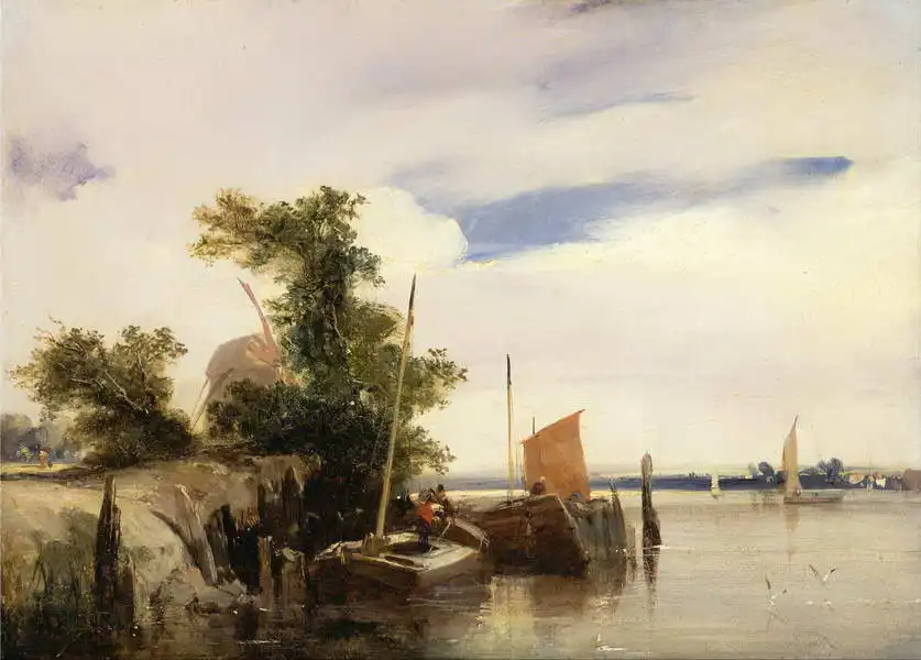 Bonington, Richard Parkes: Boats on the river