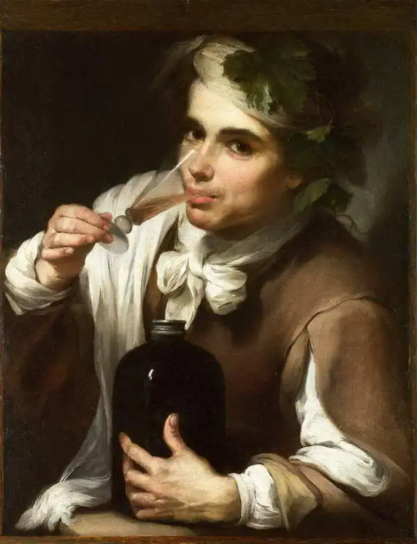 Murillo, Bartolome: Young man with drink