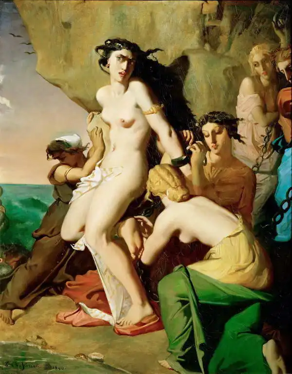 Chassériau, Théodore: Andromeda chained to a rock Néreidkami