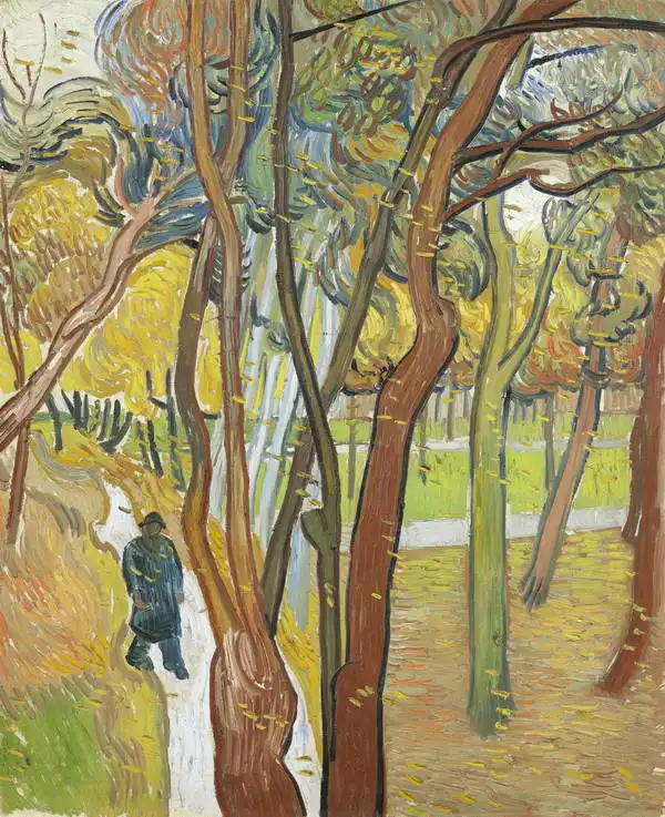 Gogh, Vincent van: Zahrada nemocnice sv. Pavla (padající listí)