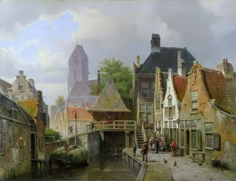 Koekkoek, Herman Willem: View of Oudewater