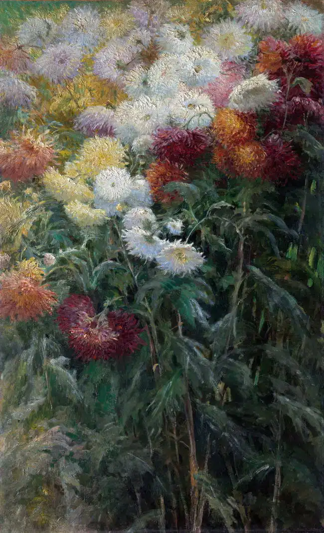 Caillebotte, Gustave: Chrysanthemums in the garden