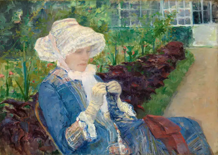 Cassatt, M. S.: Lydia when crocheting in the garden at Marly