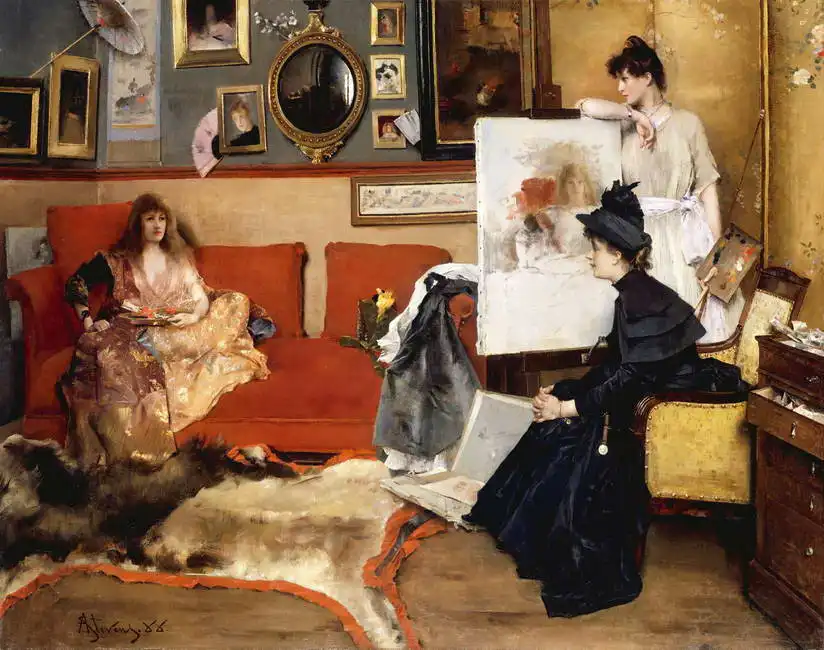 Stevens, Alfred Émile Léopold: In the studio