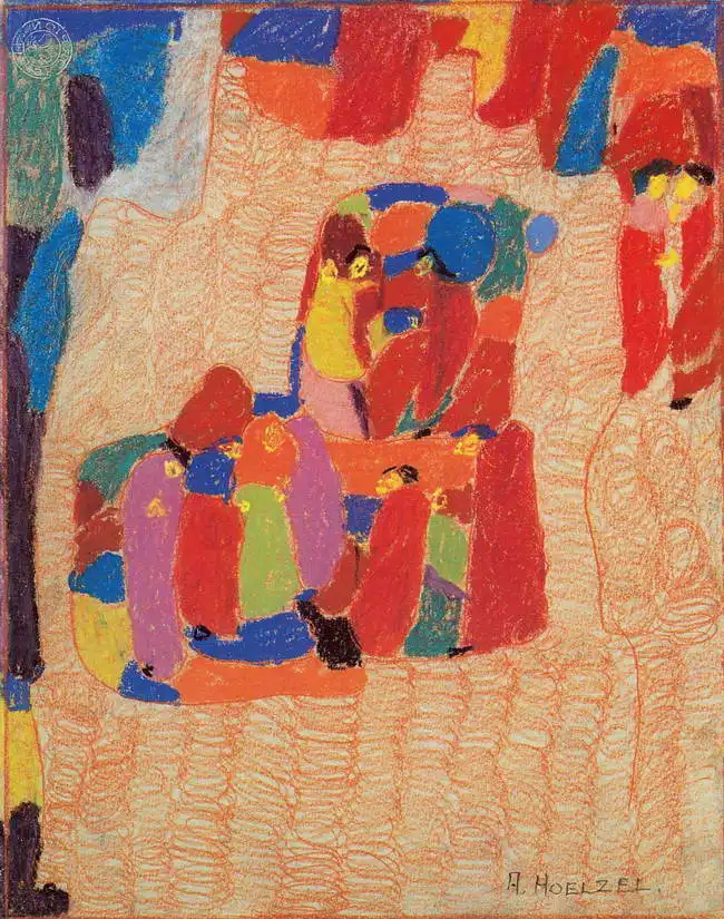 Hölzel, Adolf: The composition is a group of people