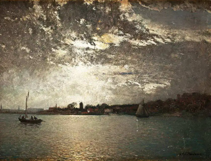 Wahlberg, Alfred: Stockholm harbor