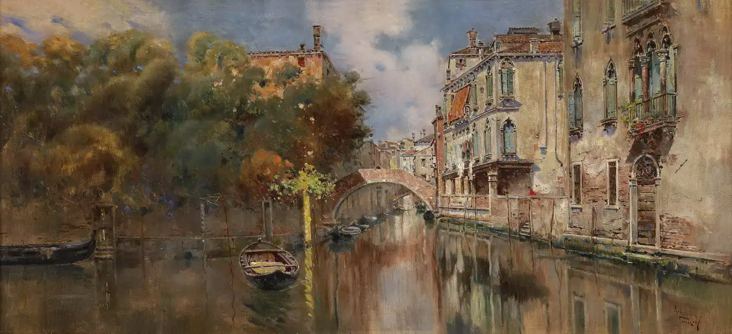 Manescau, Antonio María R.: View of the canal in Venice