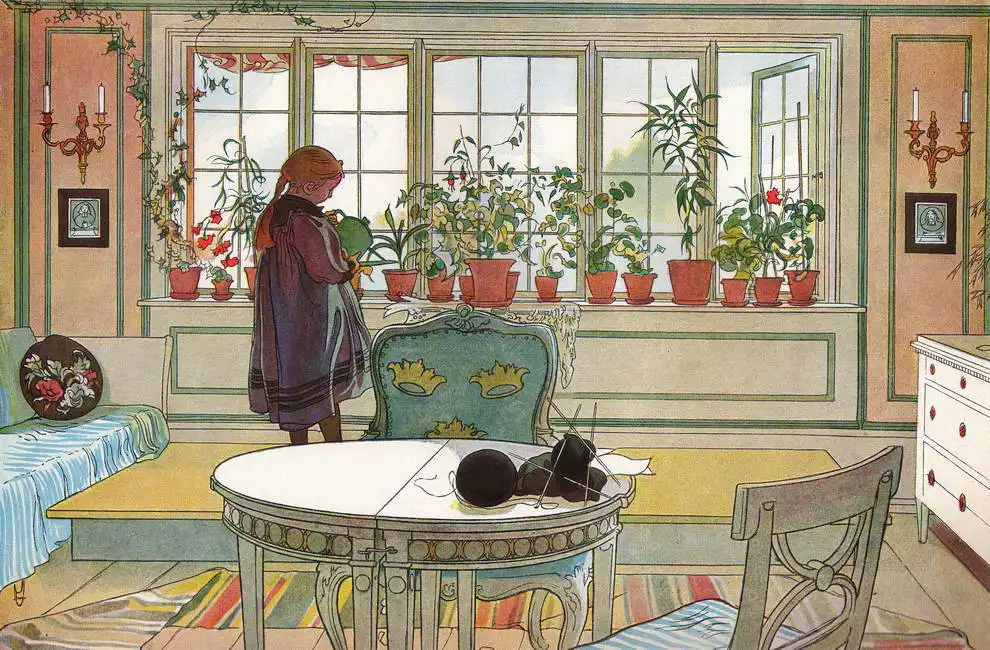 Larsson, Carl: Watering flowers