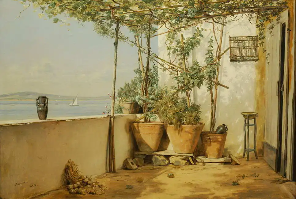Rørbye, Martinus: Terrace in Procida