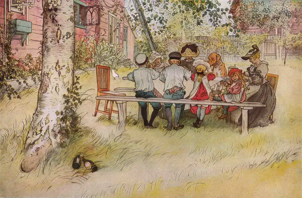 Larsson, Carl: Breakfast under the big birch trees