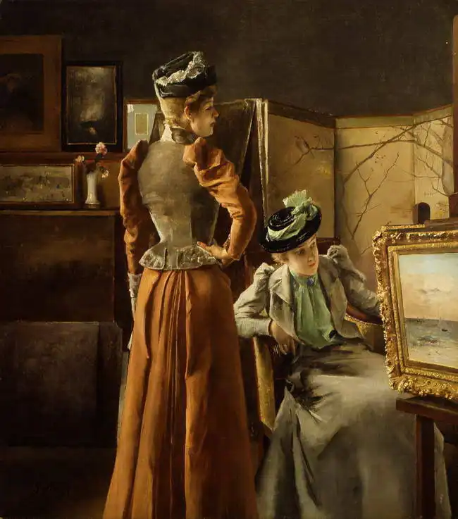 Stevens, Alfred Émile Léopold: Visiting the studio