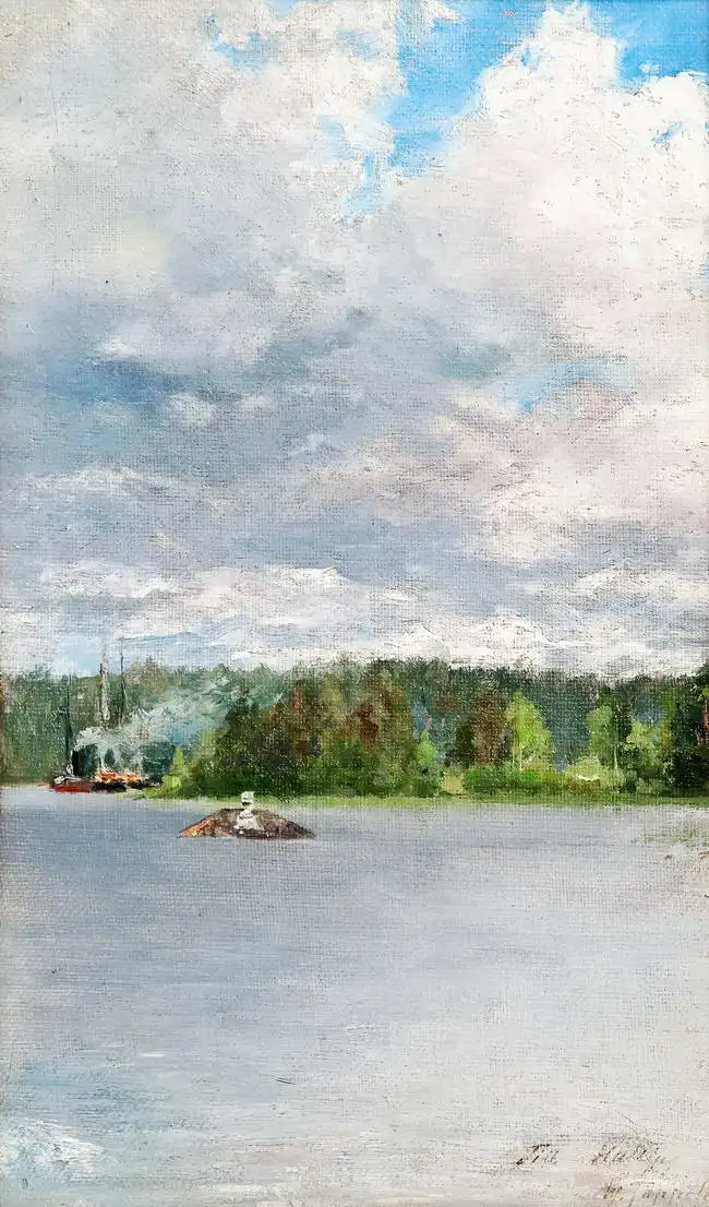 Toppelius, Woldemar: Dampfschiff zwischen den Inseln