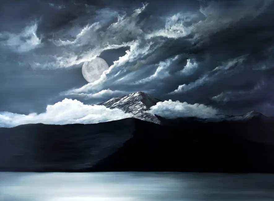 Unknown: Moon over Lake Tahoe