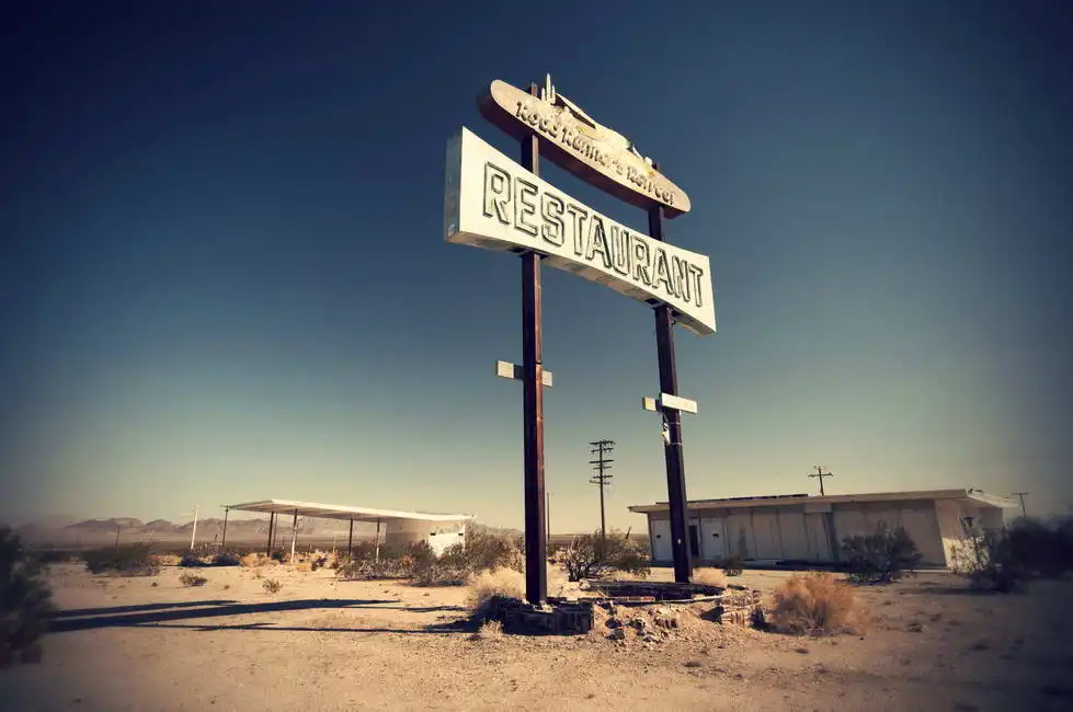 Unknown: Petrol station at Route 66 Desert, California