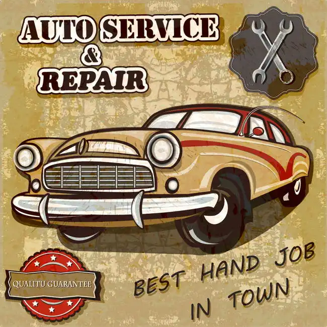 Unknown: Auto service retro poster