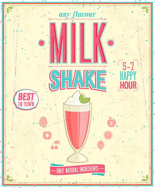 Unknown: Affiche vintage MilkShake