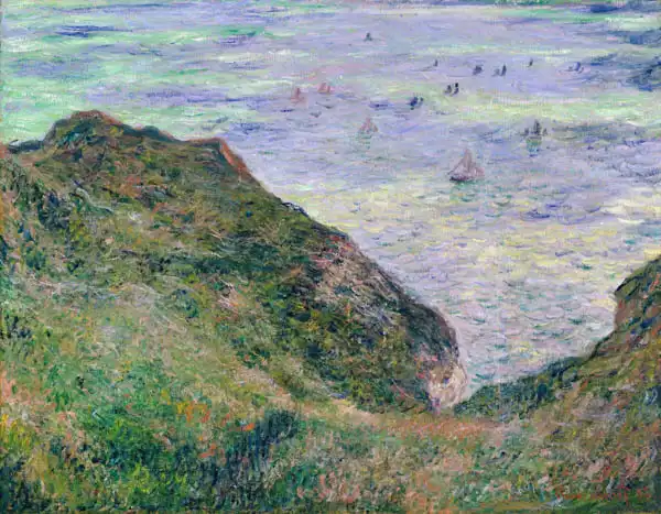 Monet, Claude: View over sea cliff of pourville