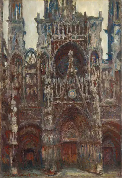 Monet, Claude: Rouen cadral evening harmony in marrone