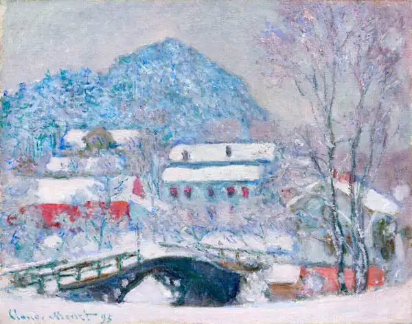 Monet, Claude: Norvège village de sandviken dans la neige