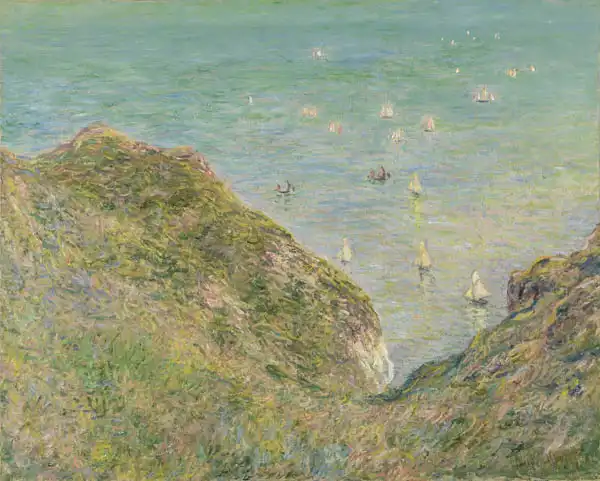 Monet, Claude: Claude Monet on cliff at pourville clear wear