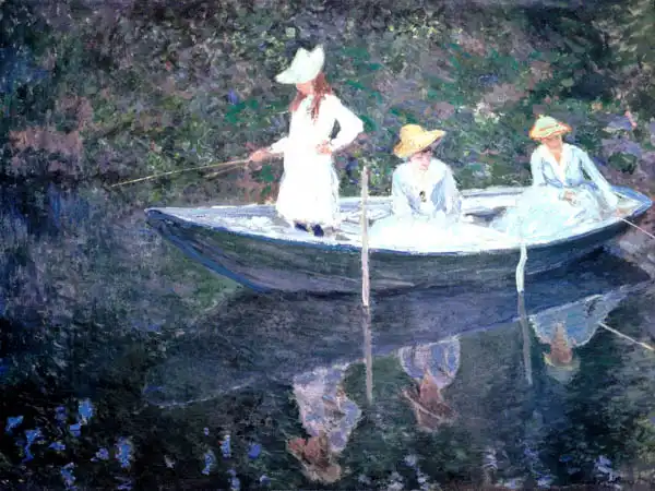 Monet, Claude: In norvegienne boat at giverny