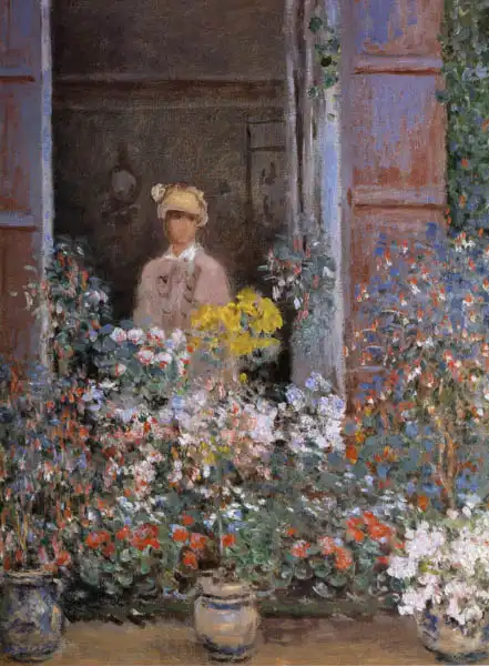 Monet, Claude: Camille Monet alla finestra