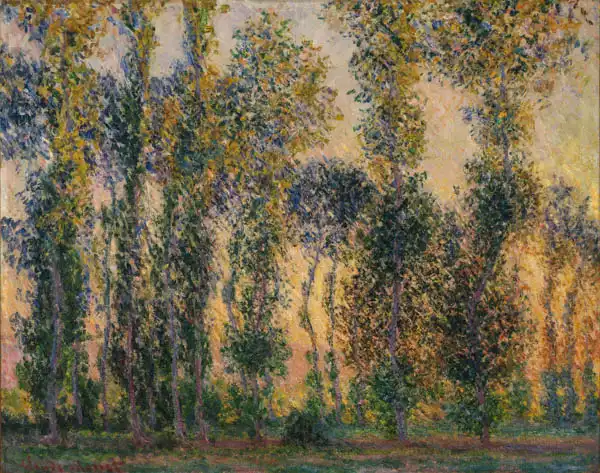 Monet, Claude: Poplars at Giverny Sunrise