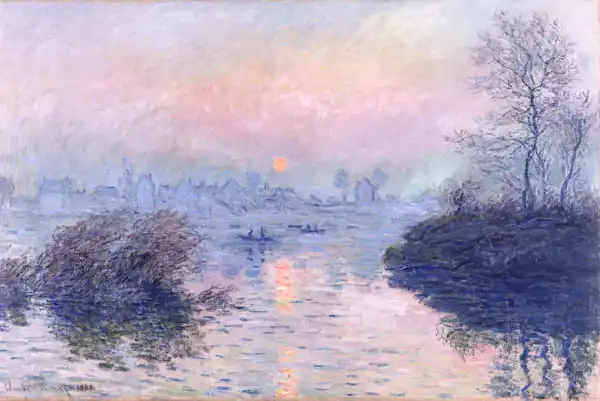 Monet, Claude: Sun Setting over Seine at Lavacourt