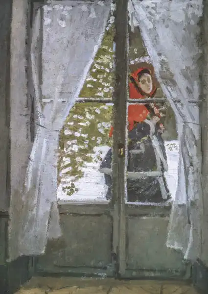 Monet, Claude: Red scarf (Mrs. Monet)