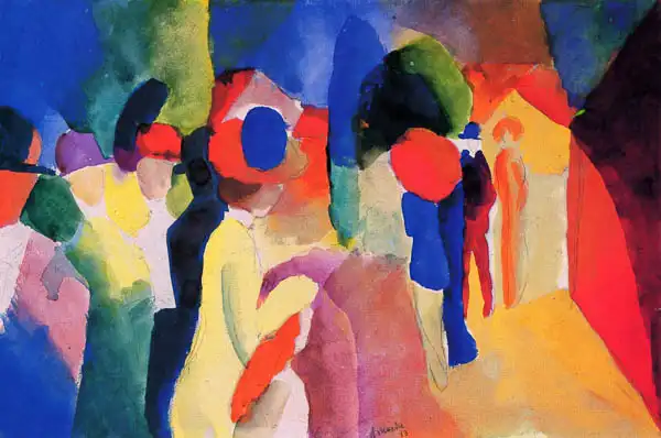 Macke, August: Žena ve žlutém plášti