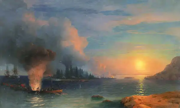 Aivazovsky, Ivan K.: The Battle of Bomarsund
