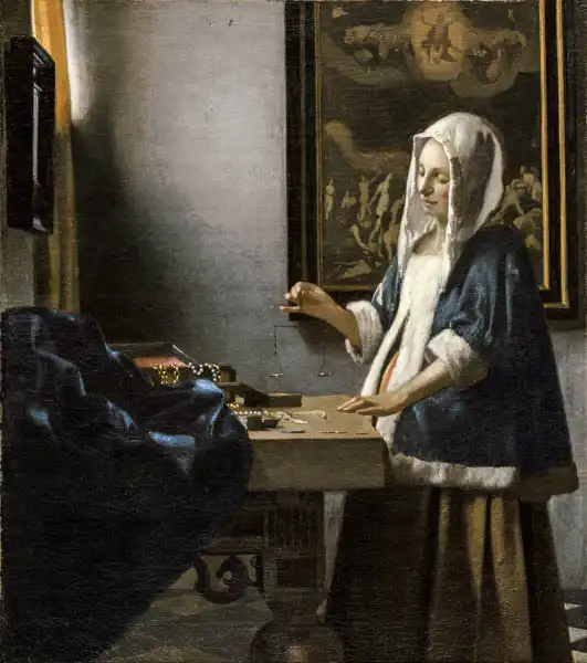 Vermeer, Jan: Woman Holding a Balance