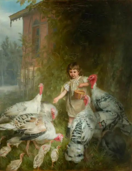 Manes, Quido: Girl with turkey